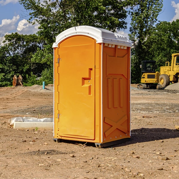 how often are the portable restrooms cleaned and serviced during a rental period in Whitley County IN